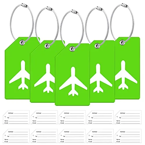 5 Pack Silicone Luggage Tag with 10 Pcs. Name Card