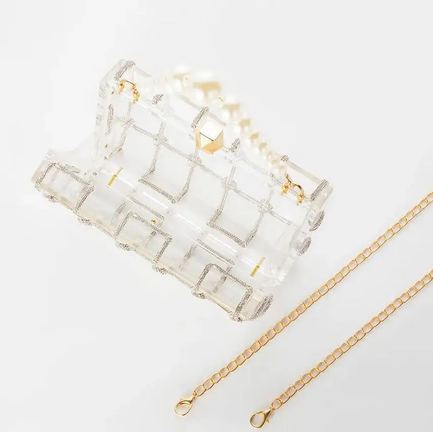 Celine Élysées Gold Diamond acrylic Evening Bag