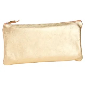 Clairefontaine Leather Flat Pencil Case, Gold