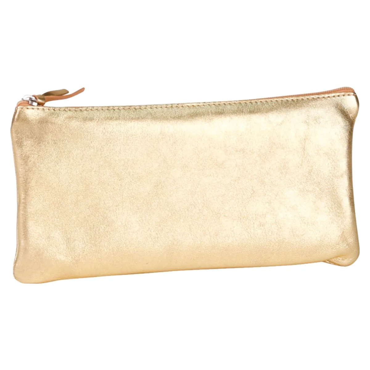 Clairefontaine Leather Flat Pencil Case, Gold