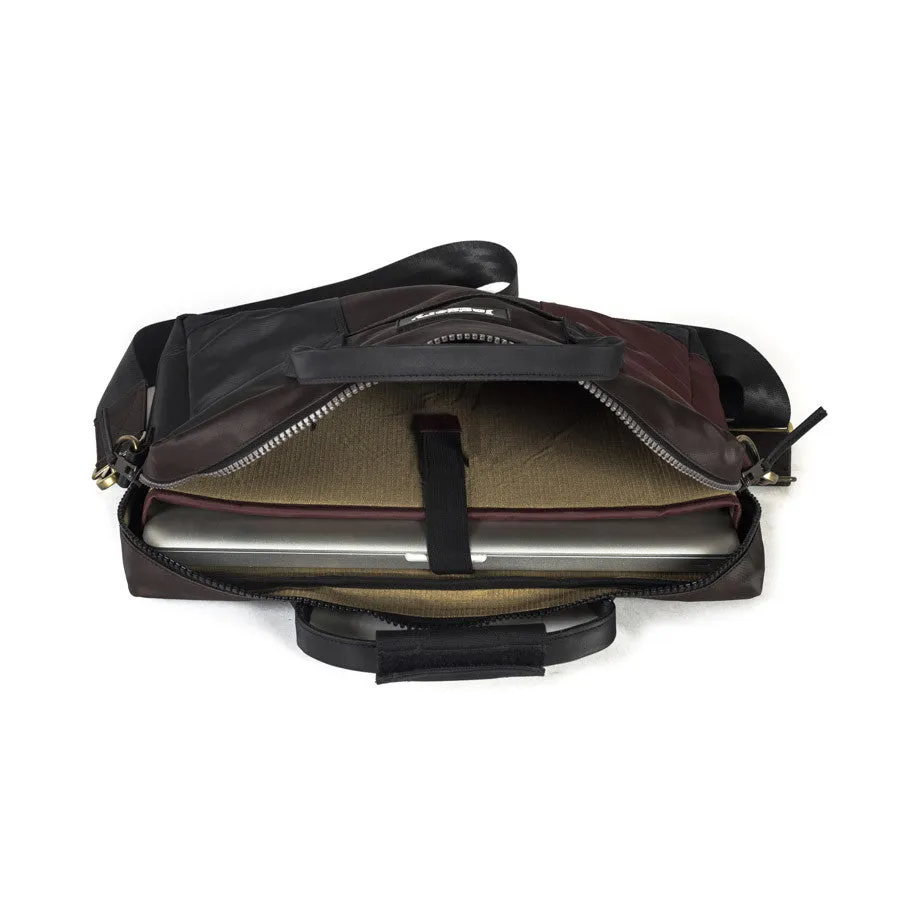 Co-founder's Bag in Burgundy, Dark Brown & Black [15" laptop bag]