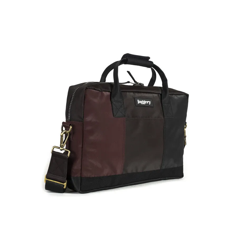 Co-founder's Bag in Burgundy, Dark Brown & Black [15" laptop bag]