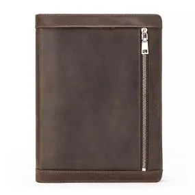 Contacts Family Zippered Leather Padfolio