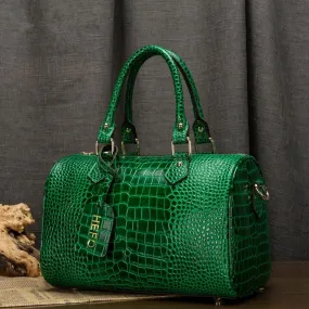 Crocodile Pattern Portable Women Handbags Leather Bag Boston Genuine Leather Cross-Body Bag New Women&#39;s Bag