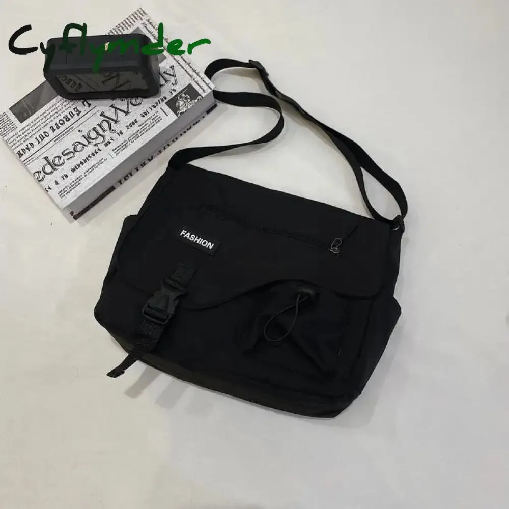Cyflymder Japanese Simple Messenger Bag Pouch Nylon Waterproof Canvas Handbag Shoulder Crossbody Bags for Women Men Satchels Bolsas