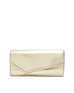 Emmie Flap Patent Clutch in Gold