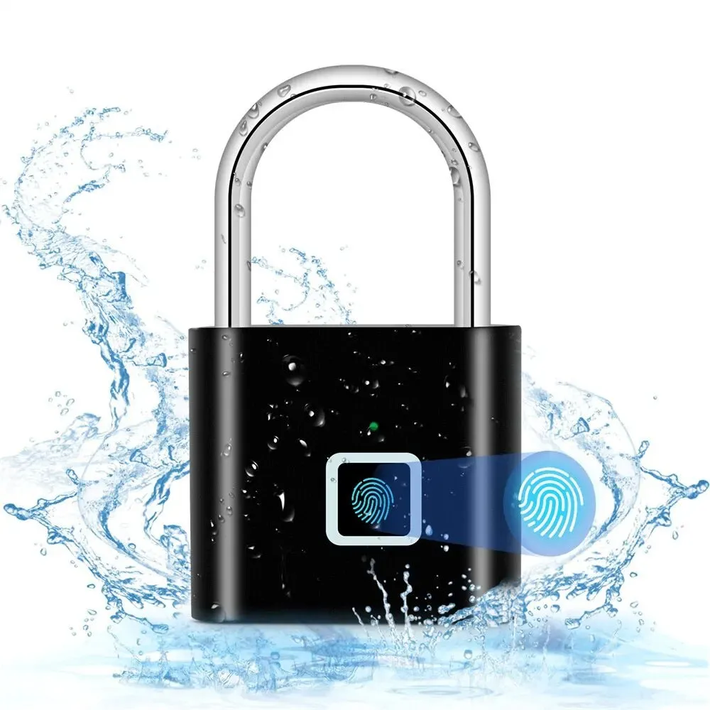 Fingerprint Padlock Keyless USB Rechargeable Lock For Home Letterbox Travel Suitcases