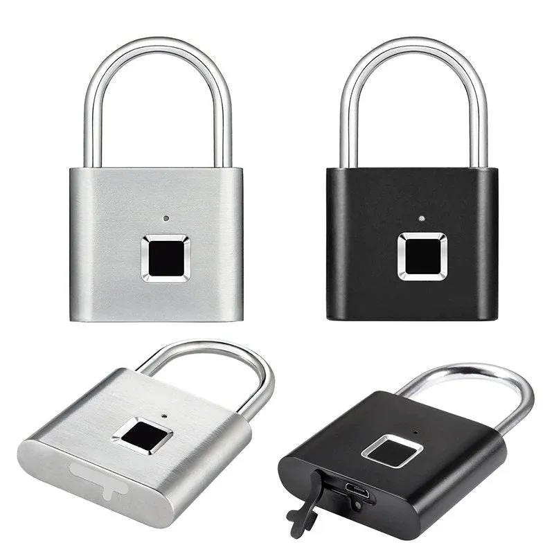 Fingerprint Padlock Keyless USB Rechargeable Lock For Home Letterbox Travel Suitcases