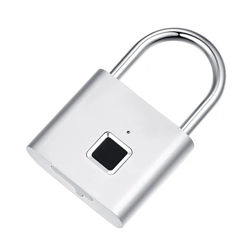 Fingerprint Padlock Keyless USB Rechargeable Lock For Home Letterbox Travel Suitcases