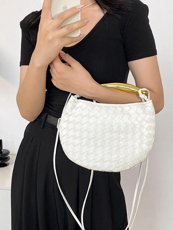 Geometric Shiny Woven Handbags Crossbody Bags