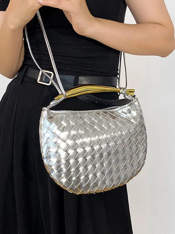 Geometric Shiny Woven Handbags Crossbody Bags