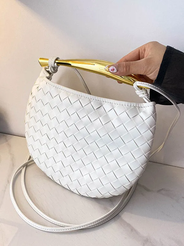 Geometric Shiny Woven Handbags Crossbody Bags