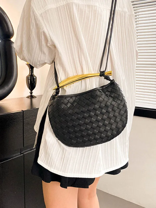 Geometric Shiny Woven Handbags Crossbody Bags