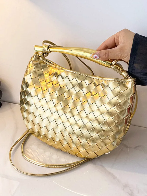 Geometric Shiny Woven Handbags Crossbody Bags