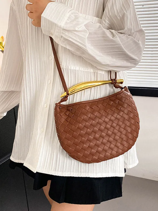 Geometric Shiny Woven Handbags Crossbody Bags