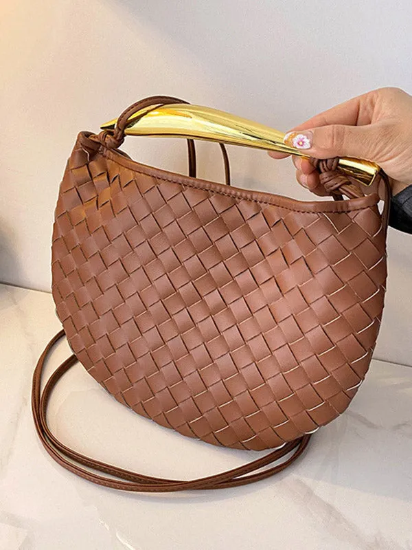 Geometric Shiny Woven Handbags Crossbody Bags