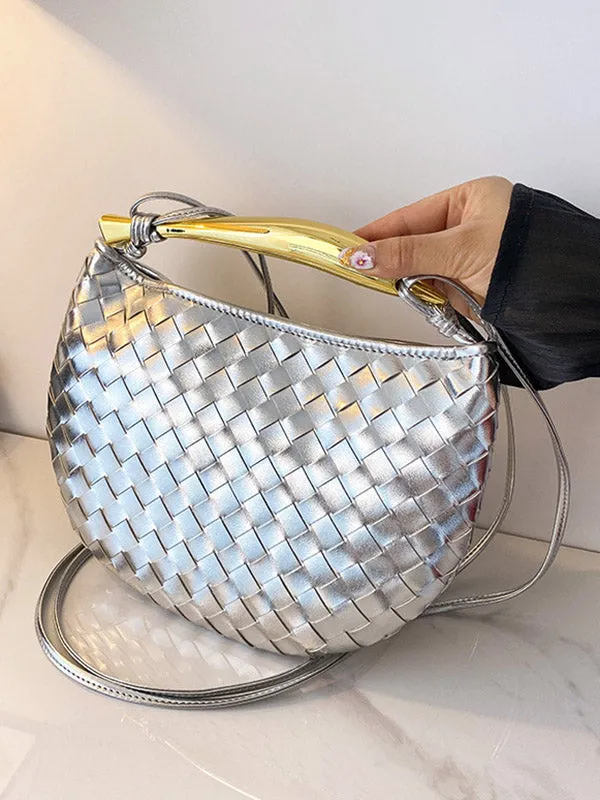 Geometric Shiny Woven Handbags Crossbody Bags