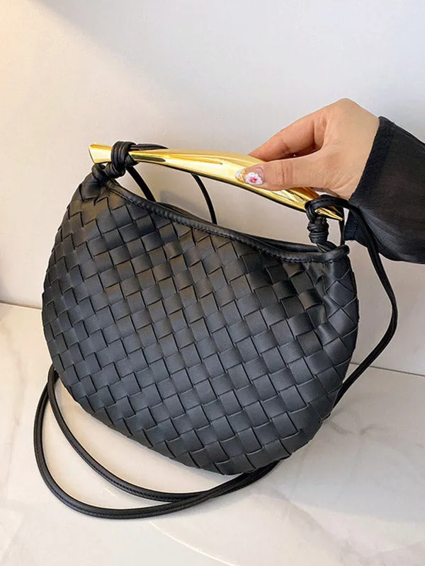 Geometric Shiny Woven Handbags Crossbody Bags