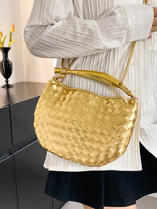 Geometric Shiny Woven Handbags Crossbody Bags