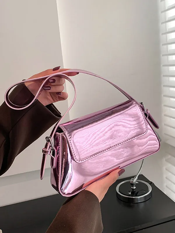 Geometric Solid Color Zipper Handbags Bags