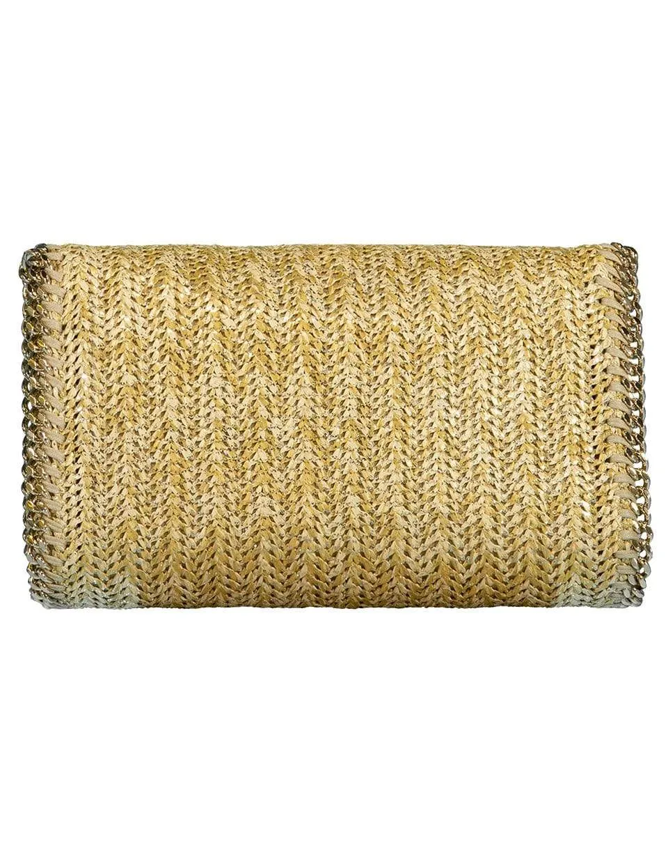 Gold Metallic Falabella Clutch