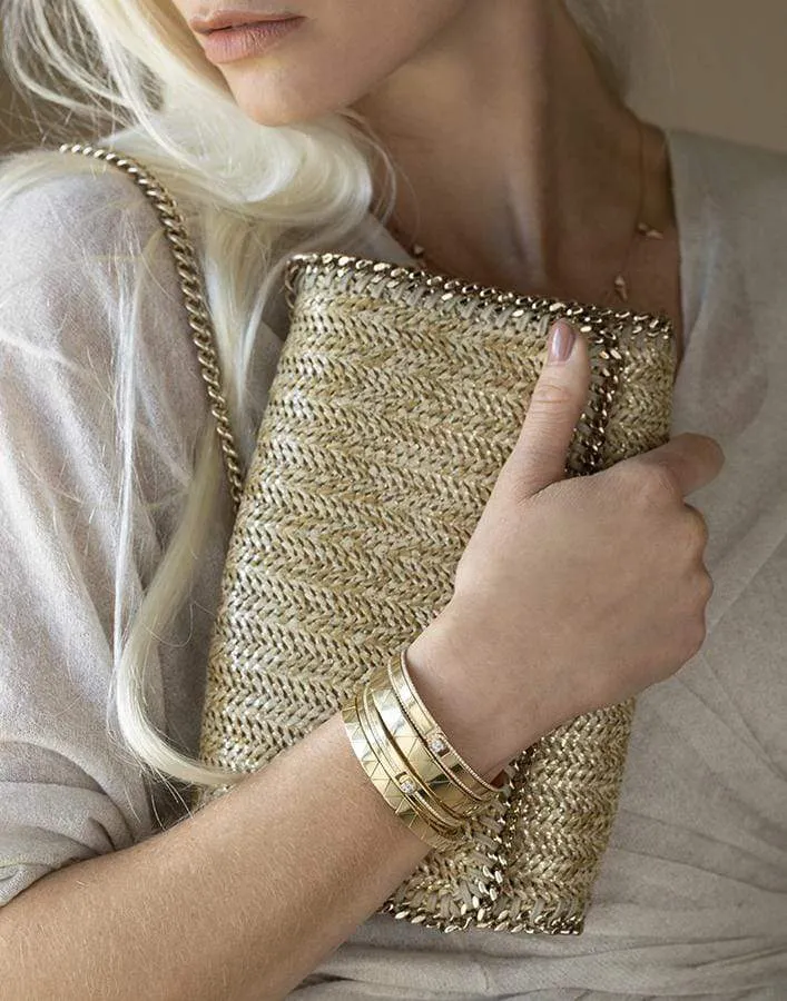 Gold Metallic Falabella Clutch