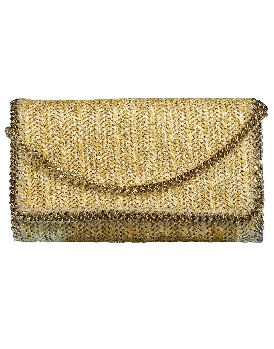 Gold Metallic Falabella Clutch