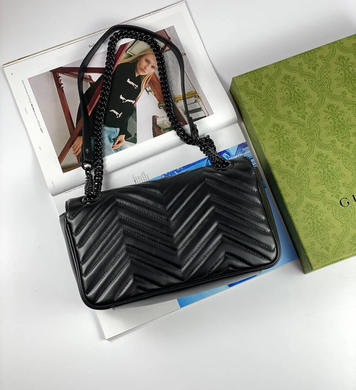 Gucci GG Marmont small shoulder bag black