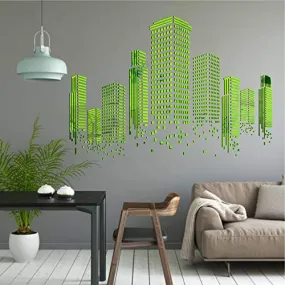 KC Decor Green Mirror Acrylic Building Wall Sticker self Adhesive for Home Decor (Mirror Acrylic )