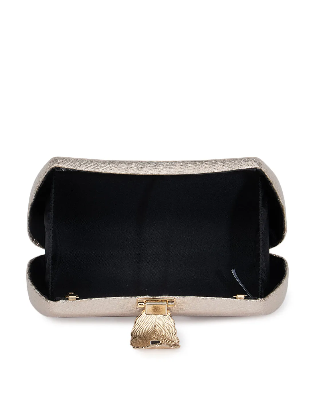 Metallic Leaf Buckle Clutch