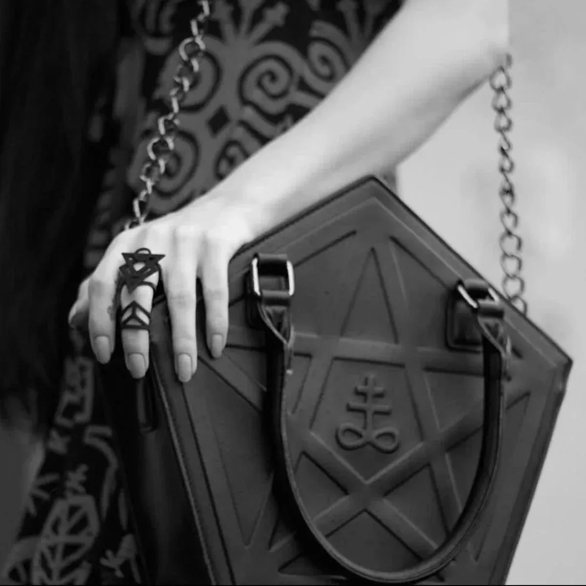 Pentagram Punk Darkness Gothic Soft Leather Shoulder Handbag Bag