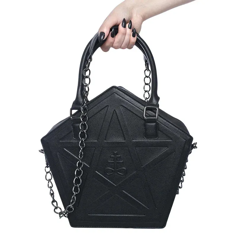 Pentagram Punk Darkness Gothic Soft Leather Shoulder Handbag Bag