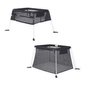 phil&teds Traveller v5 (Black) Portable Baby Travel Cot with Bassinet & Co-Sleeper Accessory