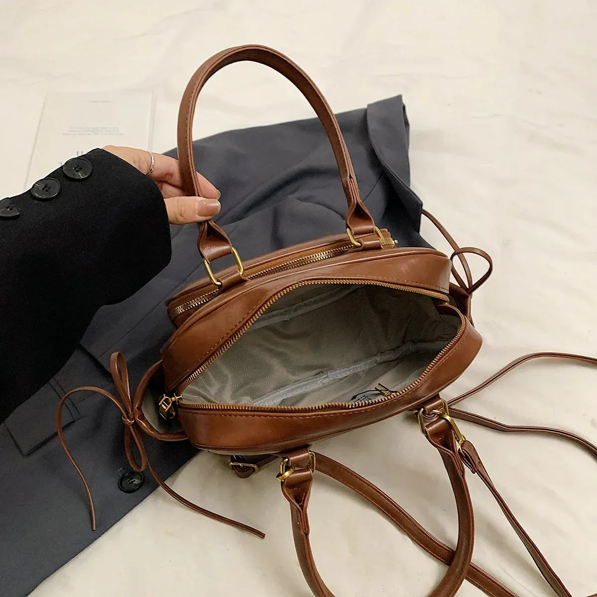 PU Leather Crossbody Short Handle Handbags