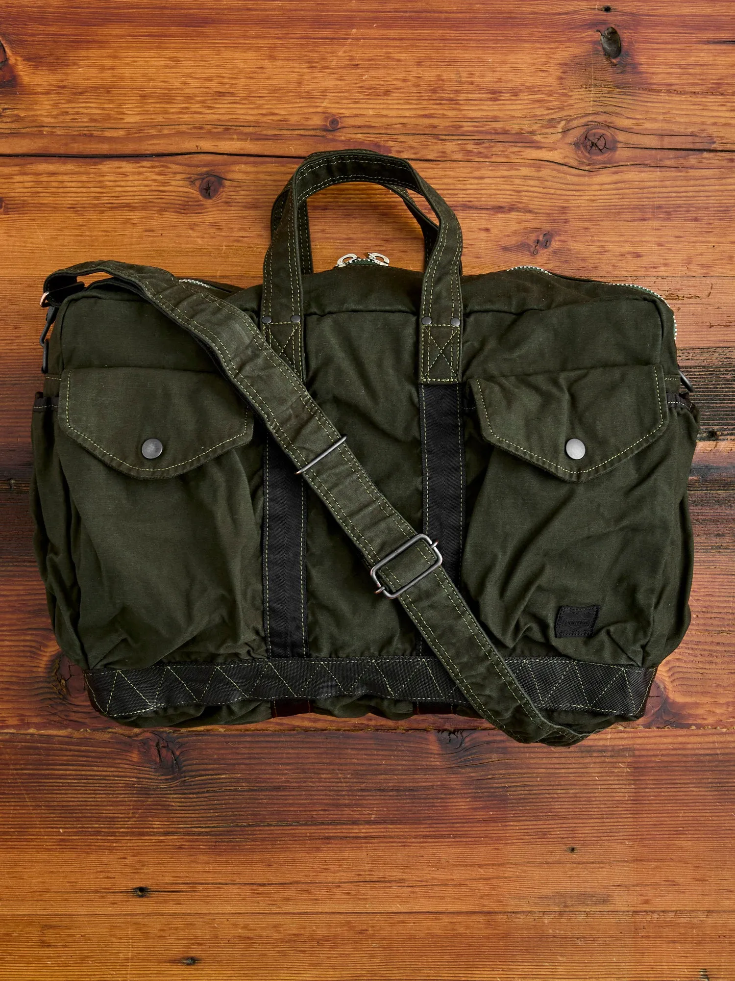 "Crag" 2-Way Boston Bag (S) in Khaki