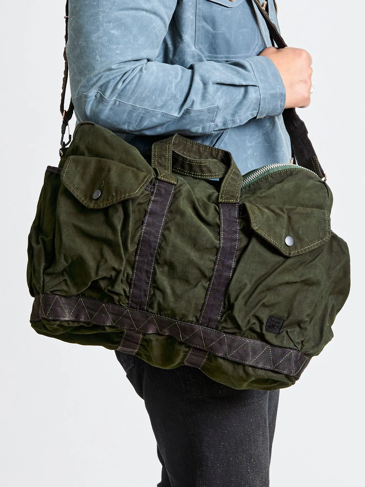 "Crag" 2-Way Boston Bag (S) in Khaki