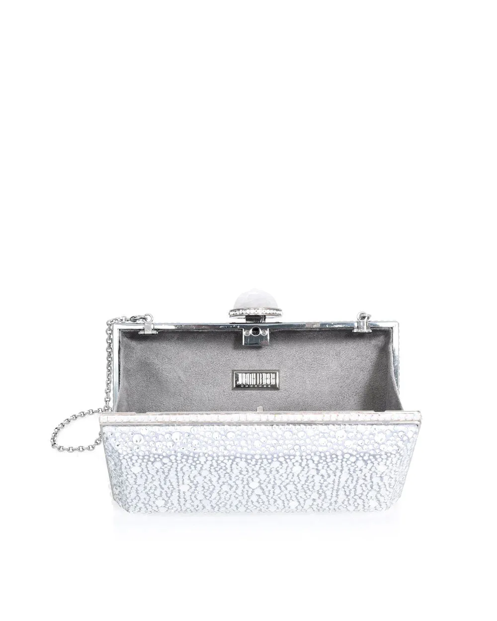 Skylar Crystal Caviar Clutch