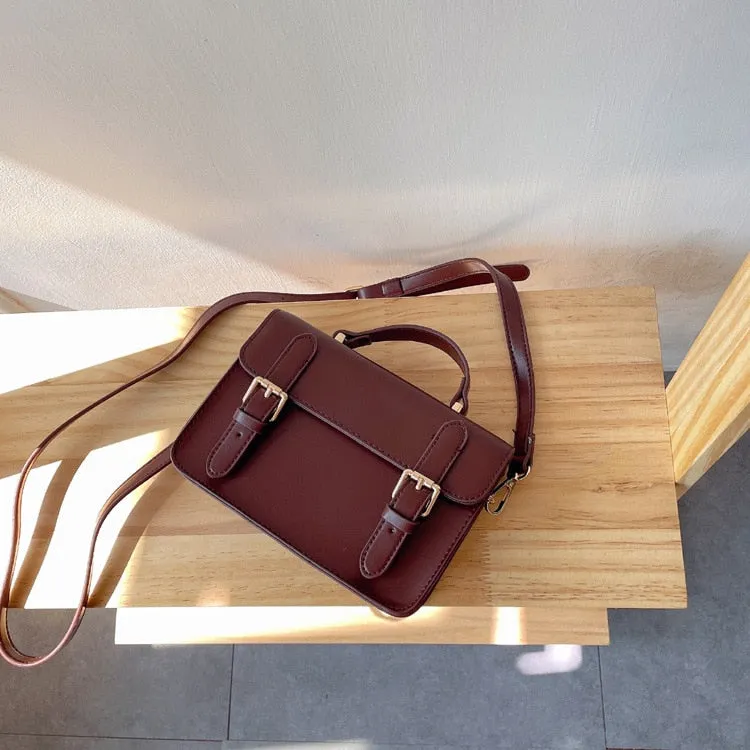 Vintage Women handbag small female shoulder bag pu leather ladies Totes girl messenger bags bolsas femininas brown satchels