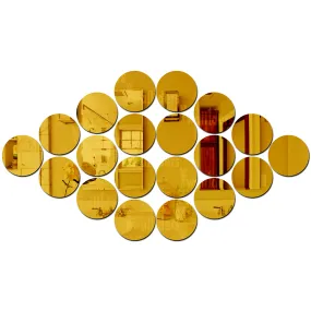 Wall1ders 10 cm Circle 20 Golden, Mirror Stickers for Wall, Acrylic Mirror Wall Decor Sticker, Wall Mirror Stickers, Acrylic Stickers, Wall Stickers for Hall Room, Bed Room, Kitchen.