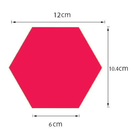 Wall1ders Hexagon 20 (Hexagon Size 12.1 cm x 10.5 cm) Hexagon Mirror Wall Stickers(Black)