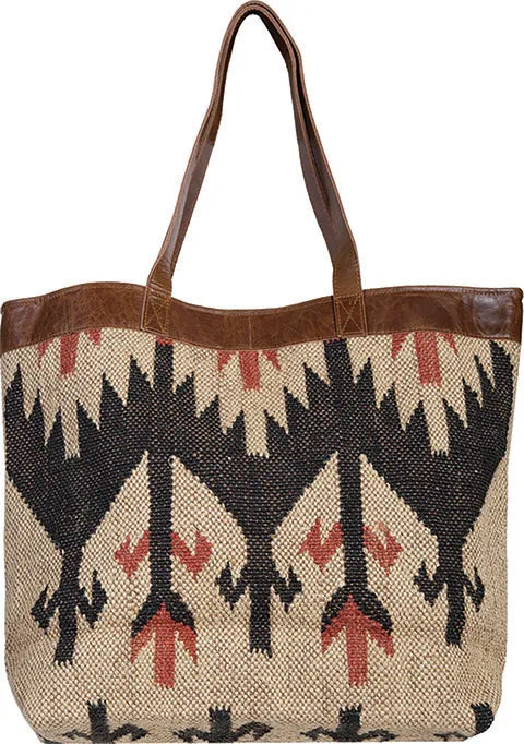 Western Shoulder Tote Geometric Print