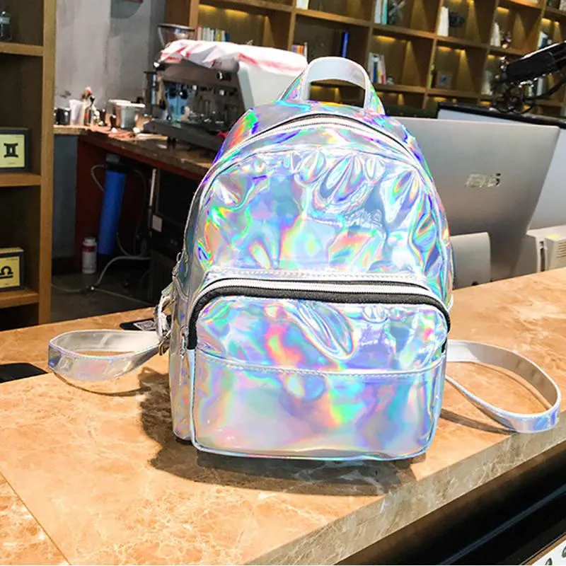 Women's Casual Waterproof Holographic Backpack