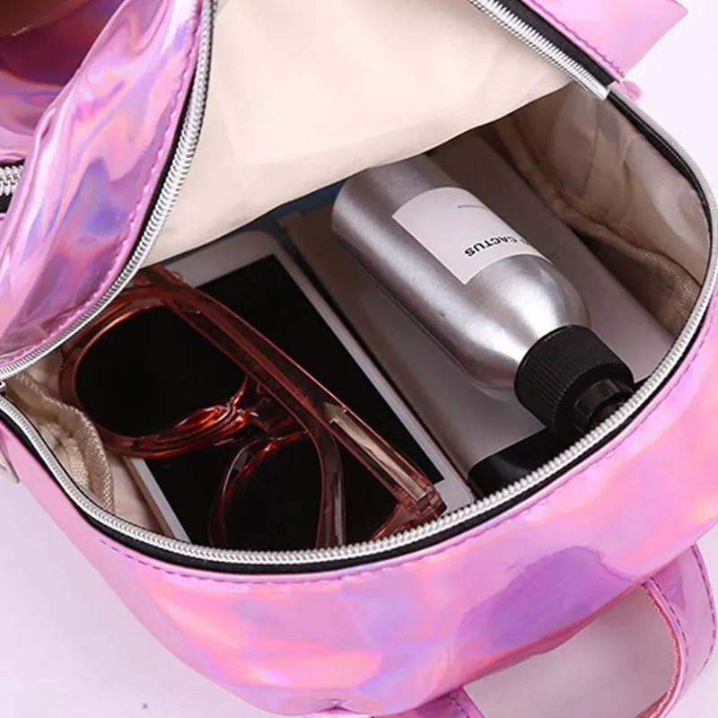 Women's Casual Waterproof Holographic Backpack