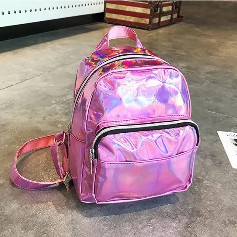 Women's Casual Waterproof Holographic Backpack