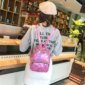 Women's Casual Waterproof Holographic Backpack