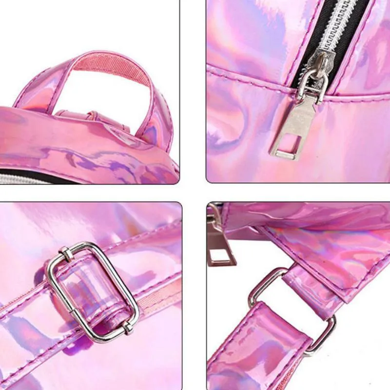 Women's Casual Waterproof Holographic Backpack