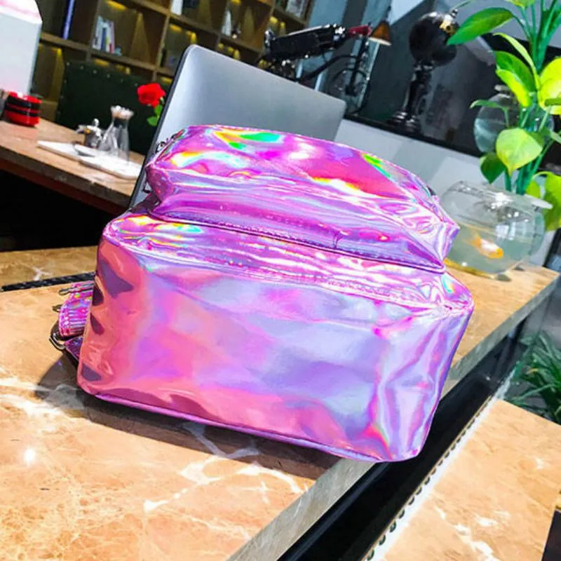 Women's Casual Waterproof Holographic Backpack