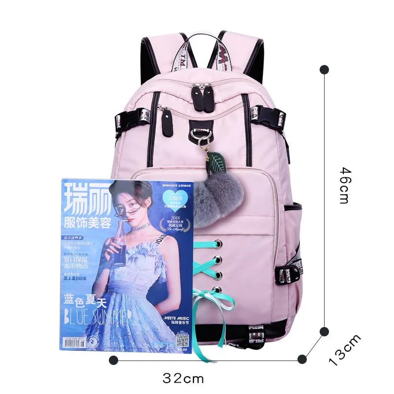 Women's Waterproof Backpack With USB Charging