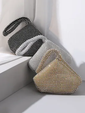 xakxx Geometric Rhine Stones Zipper Handbags